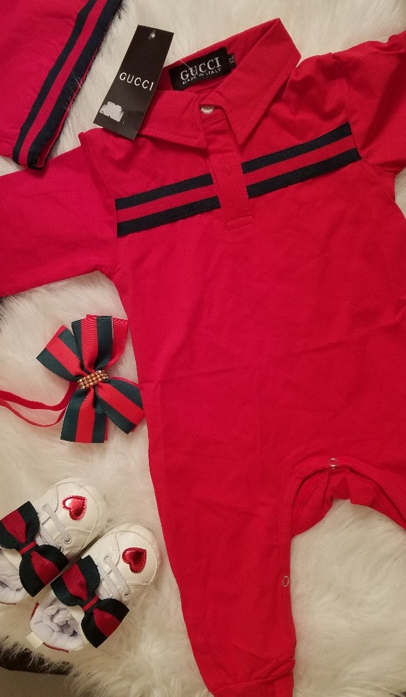 Baby Girl Gucci Outfit, Shoes, hat, Head “SOLD”